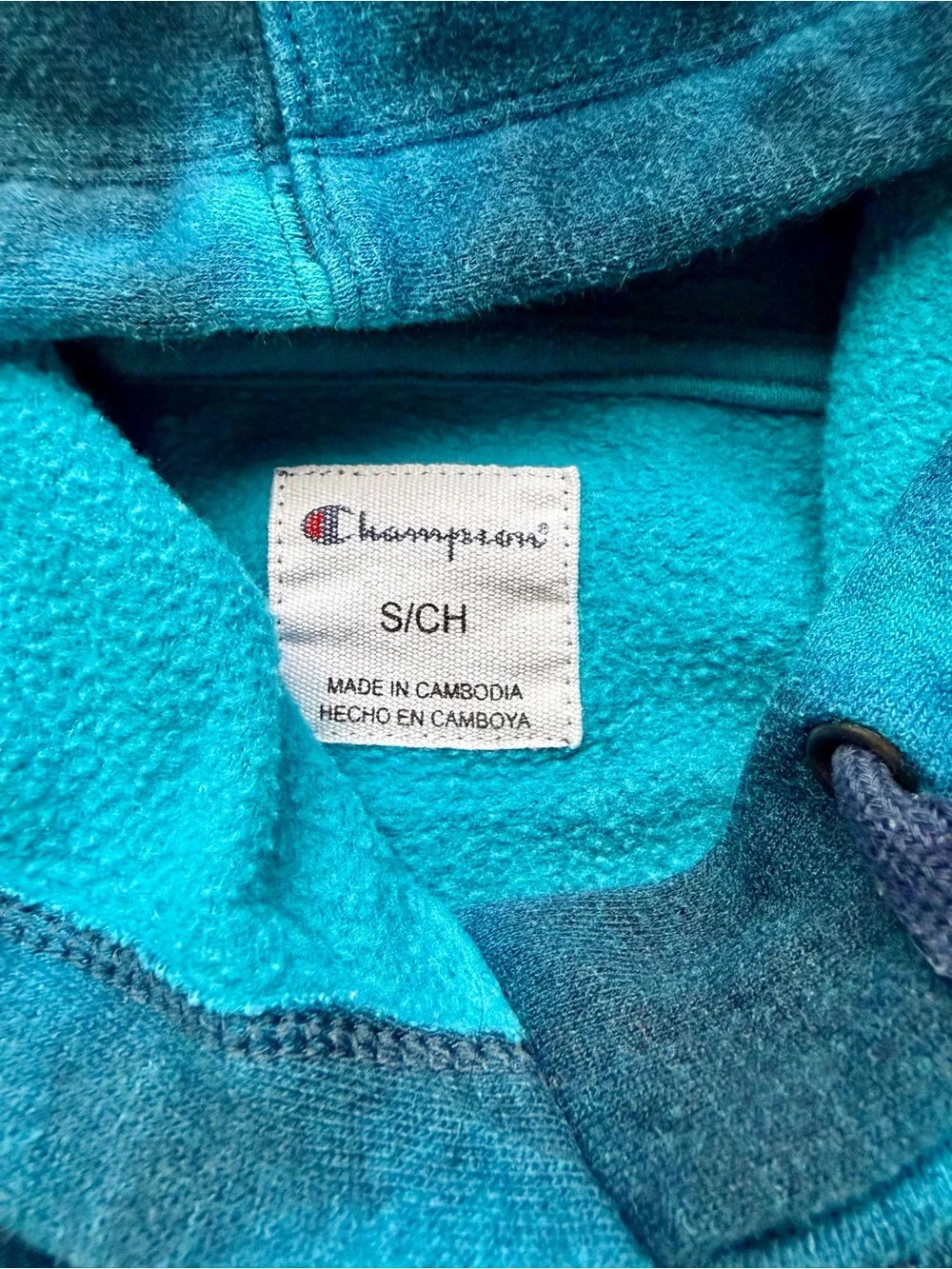Champion Kids Blue Tie-Dye Hooded Sweatshirt